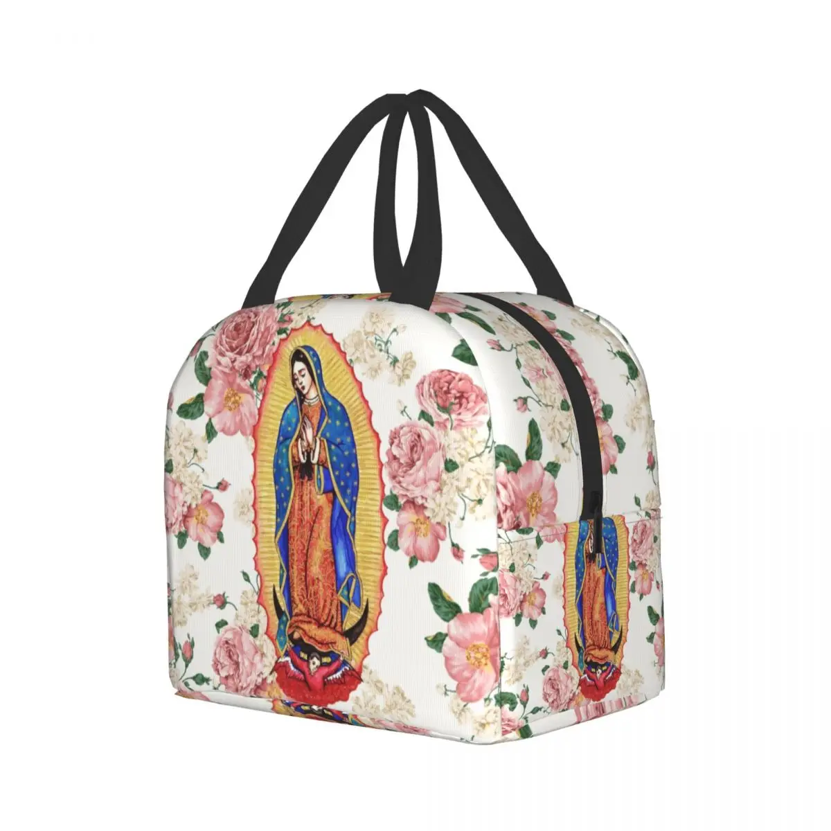 Bolsas de almuerzo aisladas de la Virgen de Guadalupe, enfriador térmico impermeabile, caja Bento de la Virgen María católica de . ' - ' . 1