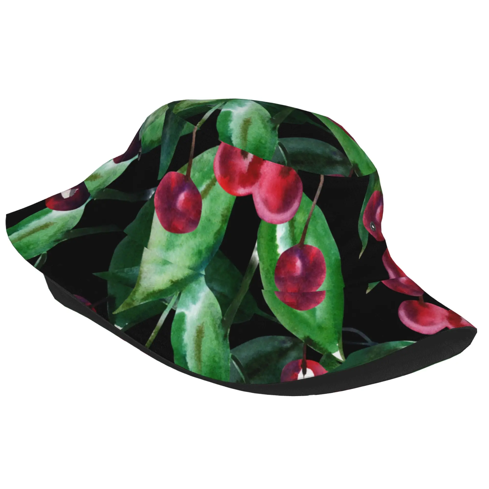 Cireșe fără Sudură Bucket Hat pentru Barbati Femei Pescar în aer liber, de Vară, Călătorie Drumeții Capace . ' - ' . 1