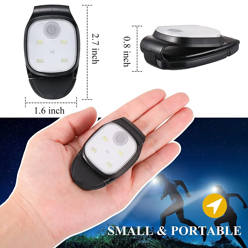 Clip de rulare 4 Moduri de Iluminare Clip Far Avertizare de Siguranță pentru Jogging Noapte de Mers pe jos de Pescuit Drumeții USB Reîncărcabilă . ' - ' . 1