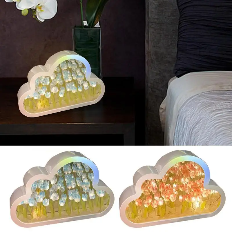 Cloud Tulip Lampa DIY Nor Tulip Lampa Handmade CONDUS Tulip Lampă de Masă sufragerie Noptiera Desktop Ornamente Pentru Fata Cuplu . ' - ' . 1