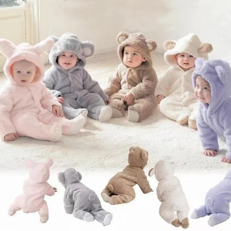 Copil nou-născut Salopetă Toamna Iarna Cald Fleece Copii Costum fete pentru copii haine Animal de Ansamblu copil salopete . ' - ' . 1