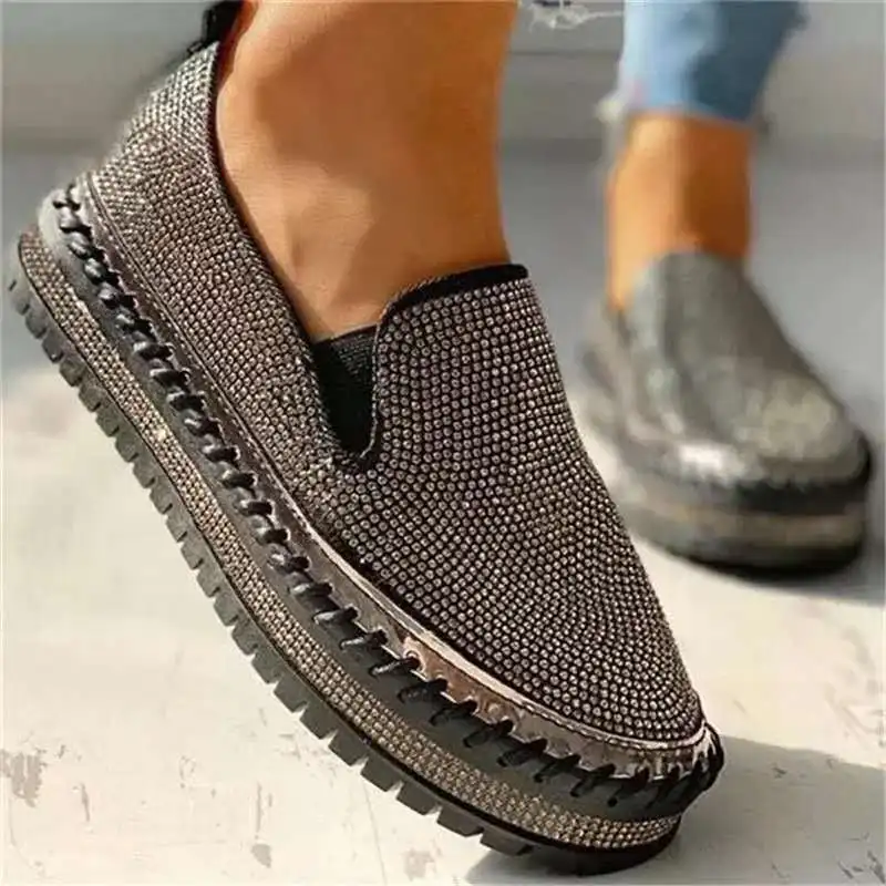 Cristal Adidasi Pantofi pentru Femei 2023 Apartamente Rhinestone Bling Cusut Platforma Mocasini Casual, Confortabil de sex Feminin . ' - ' . 1