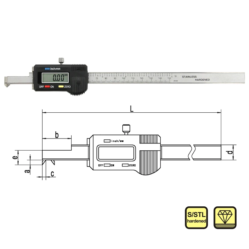Cârlig de Tip Digital Șublerul pentru Interior Caneluri lățime de măsurare,3-150mm/3-200mm/4-300mm . ' - ' . 1
