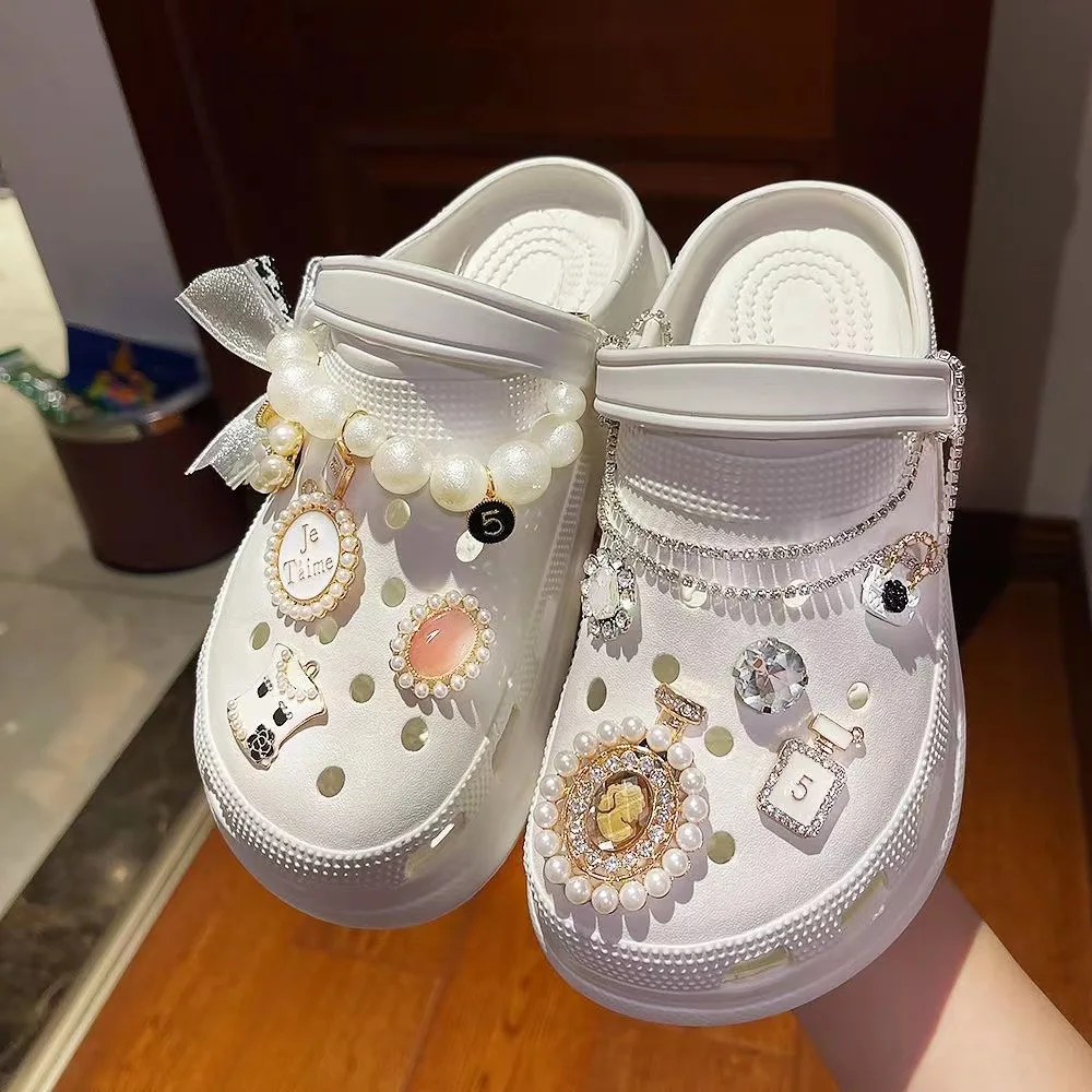 De lux Stras Pearl Croc Farmece DIY Designer de Bijuterie Pantofi Decaration Farmec pentru Croc Saboți Copii Femei Cadouri Fete . ' - ' . 1
