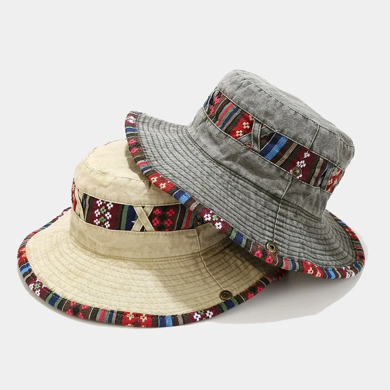 De vară în aer liber, Drumeții, Pescuit Parasolar Bumbac Vânt Național de Culoare Solidă Găleată Pălărie de Călătorie în aer liber la Soare Capac pentru Bărbați și Femei . ' - ' . 1