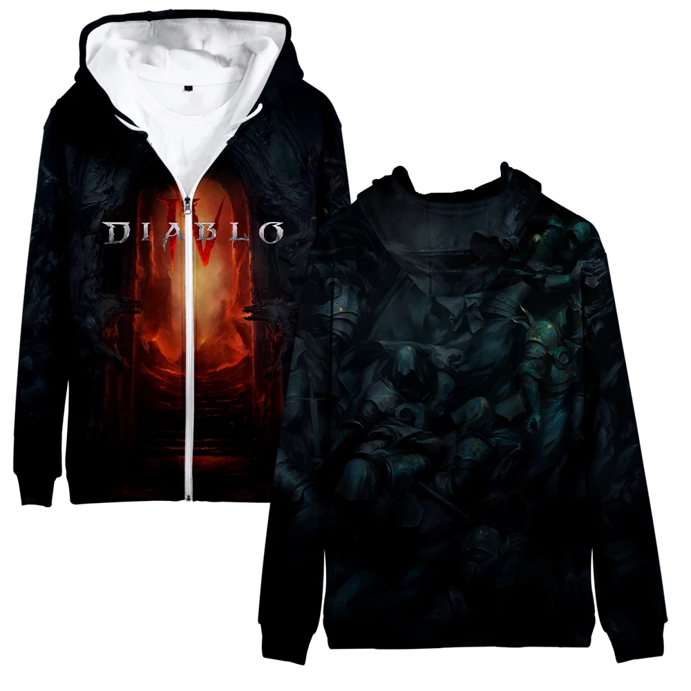 Diablo IV Joc Marfa cu Fermoar Hanorac Stil de Moda Unisex Maneca Lunga Harajuku 3D Cosplay Haine . ' - ' . 1