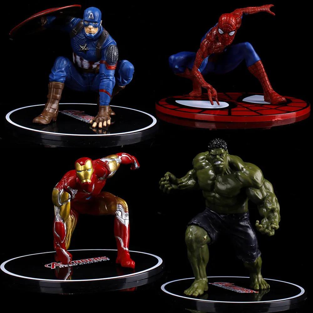 Disney Marvel Avengers Spider Man Captain America, Hulk, Iron Man Figura Anime Masina Ornament Drăguț Jucării Model De Tort Decor Accesorii . ' - ' . 1