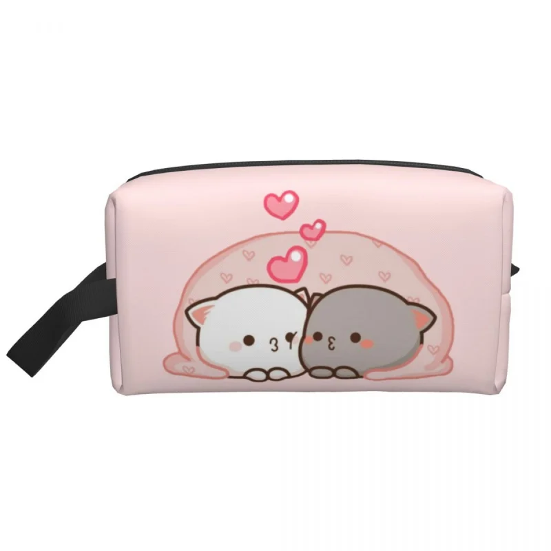 Drăguț drăguț Mochi Cat de Piersici Și Goma Iubesc Kiss Travel borsetă pentru Femei Cosmetice Machiaj Organizator Frumusete de Stocare Dopp Kit . ' - ' . 1