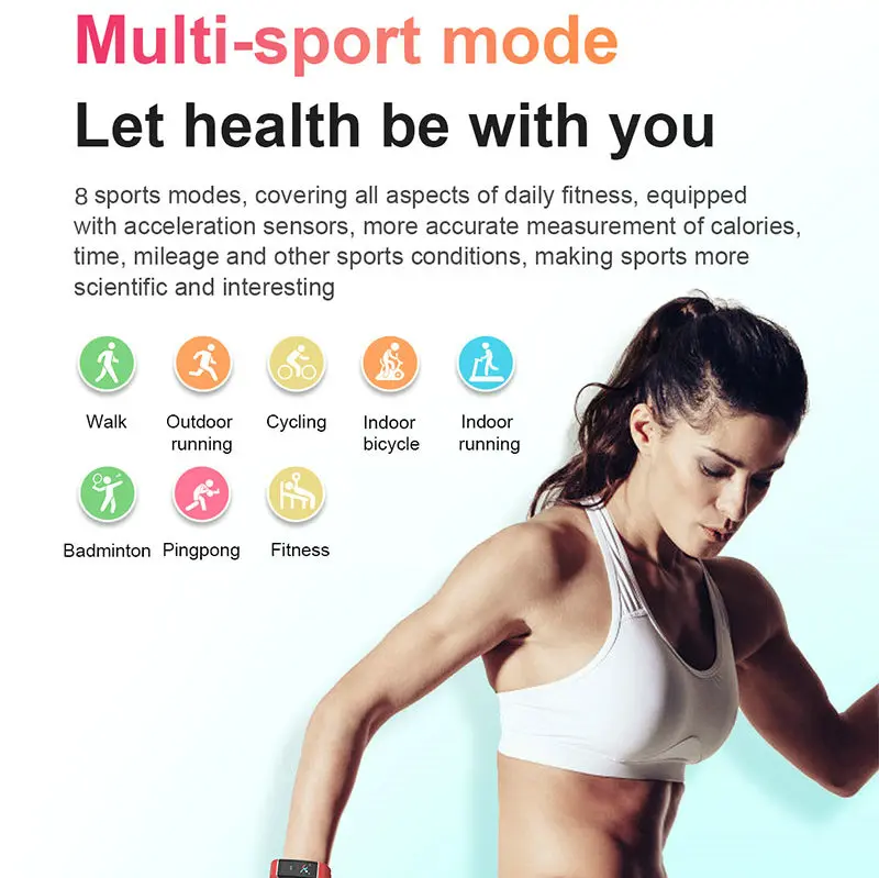 EFFEOKKI Smartwatch Band Bluetooth rezistent la apa Heart Rate Monitor Sleep Tracker de Fitness Sport Brățară Inteligent Womem Xiomi Ceas . ' - ' . 1