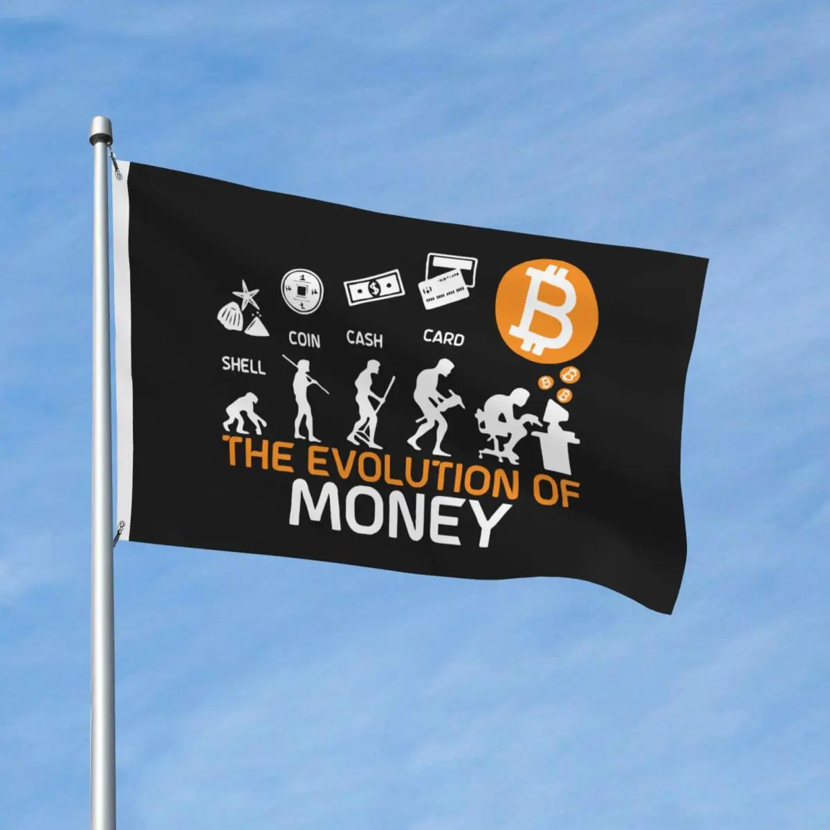 Evoluția De Bani Amuzant Bitcoin Pavilion Banner Poliester Crypto Monedă Cryptocurrency Decor Durabil 2x3 4x6 3x5 FT Steaguri . ' - ' . 1