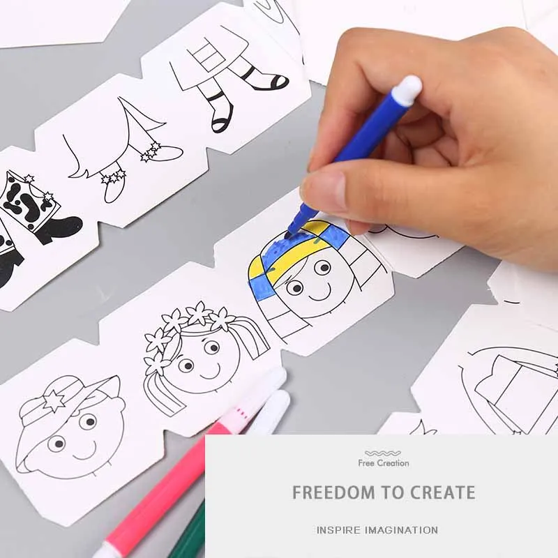 Jucării pentru copii de Simplu Manual de Rotație Pictura in Acuarela Hârtie DIY Dress Up Noutate Puzzle Părinte-copil, Jucarii Interactive . ' - ' . 1
