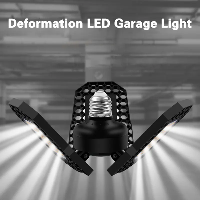 LED Garaj Lumina 360 Grade Deformabile Lumina Plafon Pentru Acasă Depozit Atelier de Pliere Trei Frunze de Deformare Lampa AC85-265V . ' - ' . 1