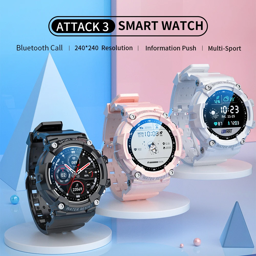 LOKMAT ATAC 3 Sport Ceas Inteligent Suport Bluetooth Apeluri de Fitness Tracker Heart Rate Monitor Touch Screen Smartwatches pentru Telefon . ' - ' . 1