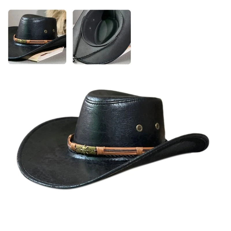 MXMB Pălărie de Cowboy pentru Domn Pălărie cu Sculptură Farmec Cadou pentru Camping Alpinism Iubitorii . ' - ' . 1