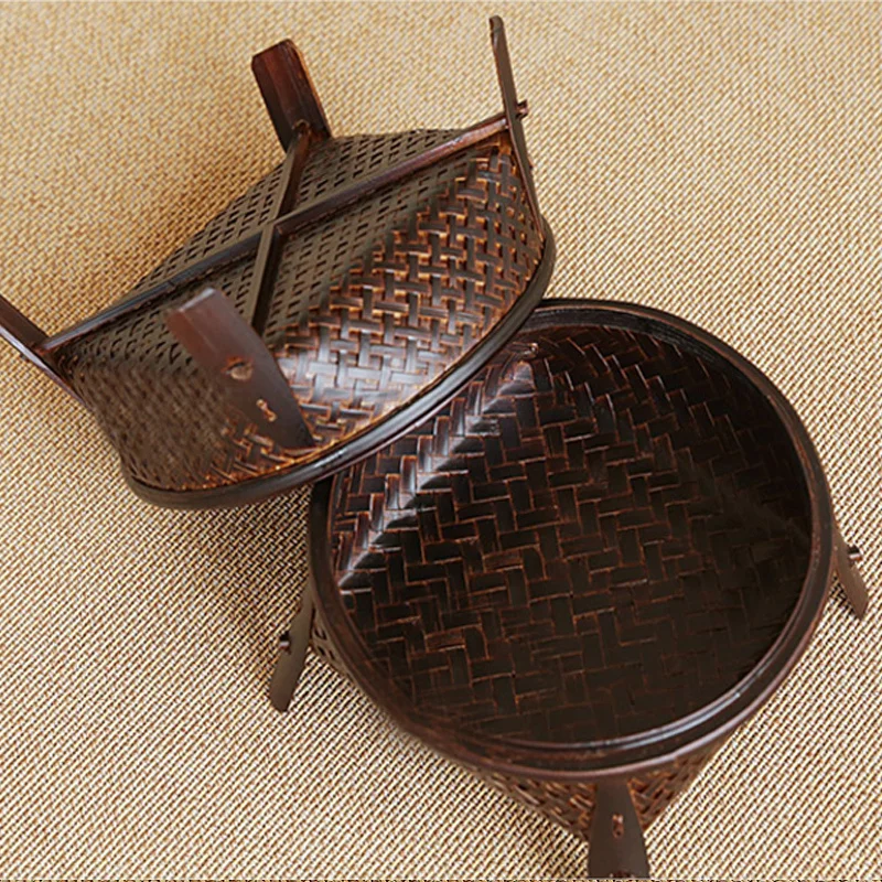 Manual De Bambus Ceai De Stocare Tavă Coș Pentru Chinezi Kongfu Set Home Deco Zen Coș Organizator Stil Chinezesc . ' - ' . 1