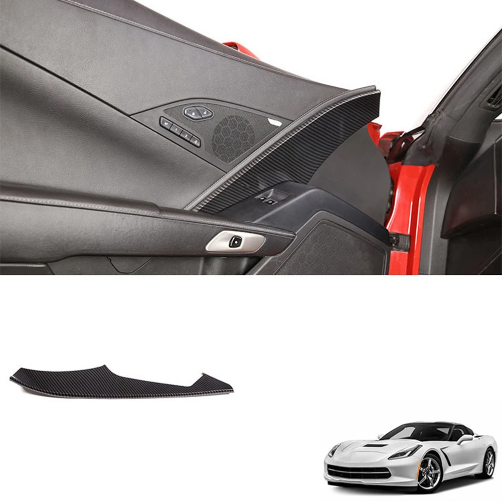 Masina Fibra de Carbon Interior Principalul motor Panou de Ușă Benzi Decor Capac Ornamental pentru Chevrolet Corvette C7 2014-2019 . ' - ' . 1