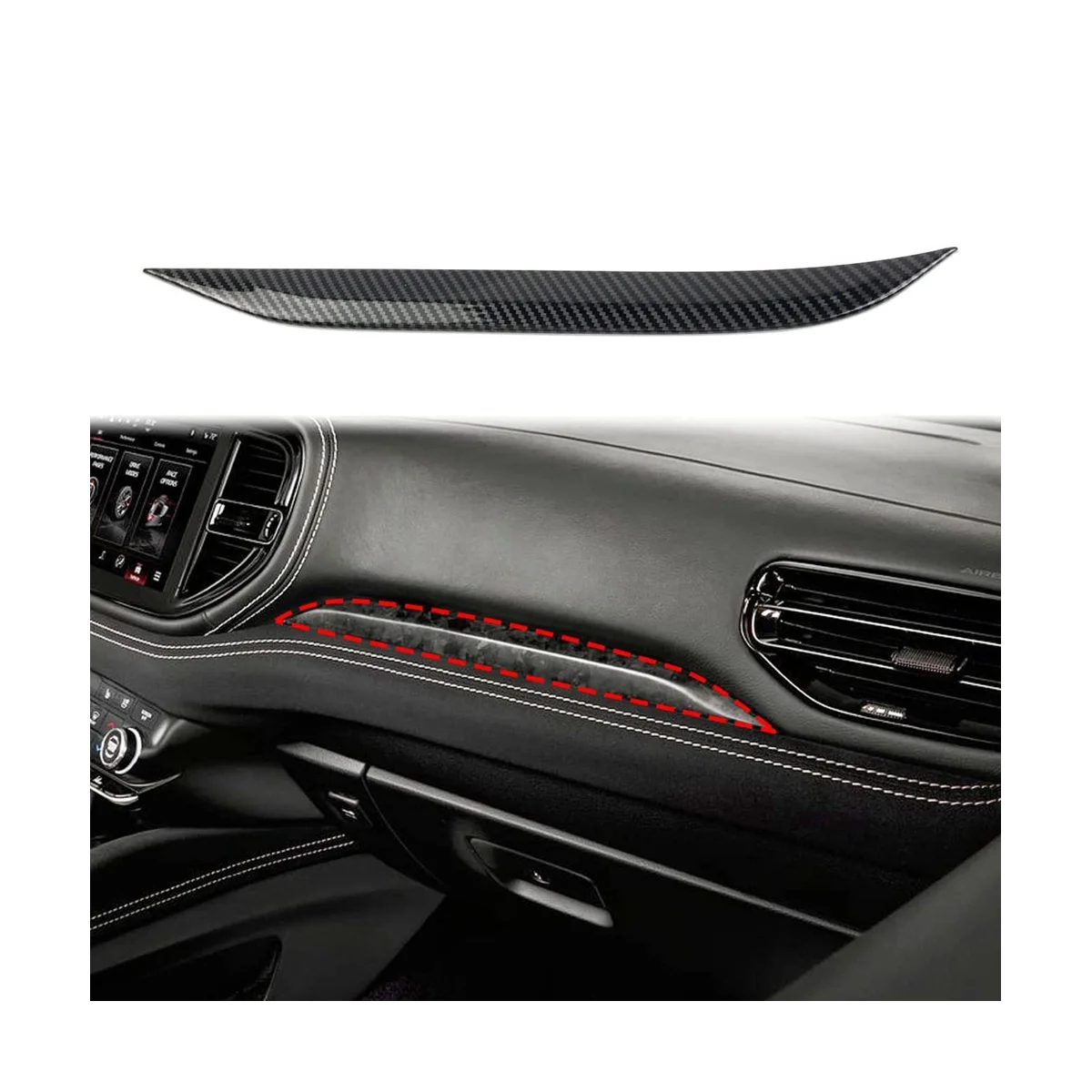 Masina tabloul de Bord Panoul de Acoperire Benzi Tapiterie pentru Dodge Durango 2021 2022 Accesorii ABS Fibra de Carbon . ' - ' . 1