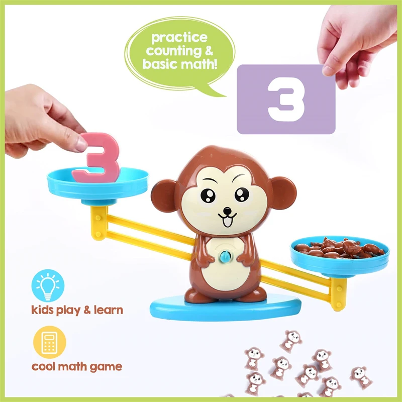 Montessori Jucării Maimuță Scară de Echilibru Joc Matematica se Răcească pentru Copii Copii de Învățare de Numărare Numărul de Dezvoltare pentru Copii Jucarii Educative . ' - ' . 1
