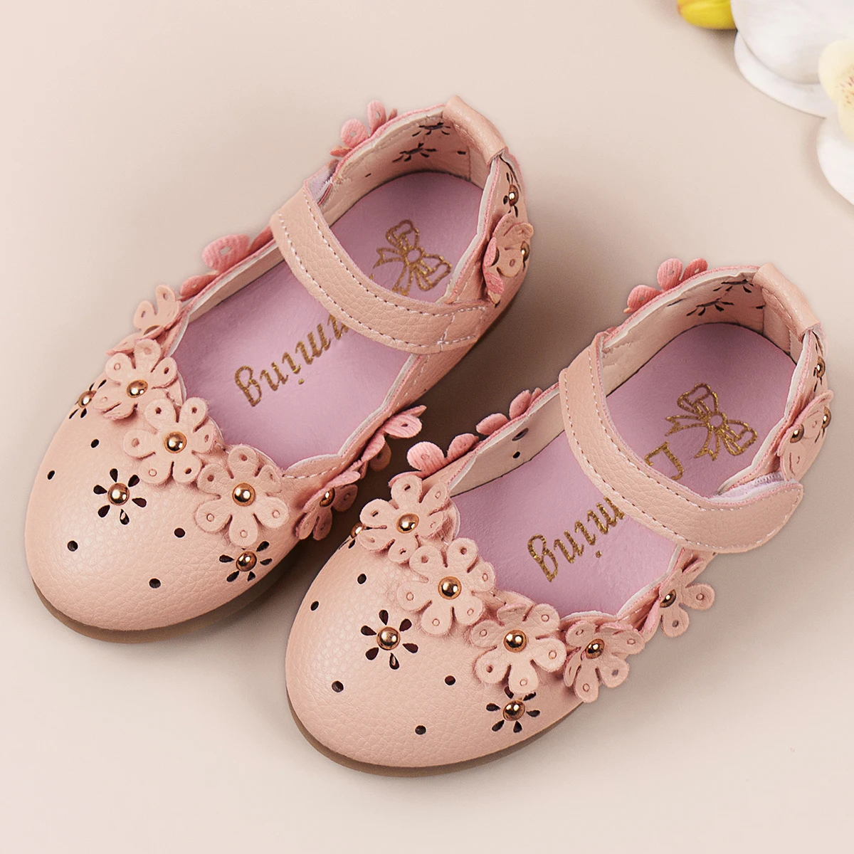 Pantofi de printesa pantofi de piele pentru copii pantofi de primăvară și de toamnă pantofi gol moale jos copilul flori unice de pantofi . ' - ' . 1