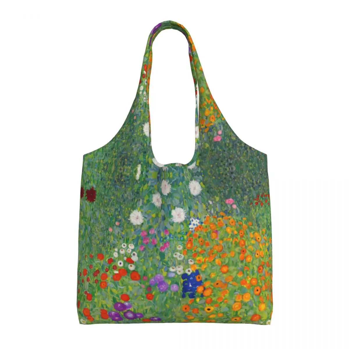 Personalizat Gustav Klimt Grădină De Flori Panza Geantă De Cumpărături Femei Portabil De Mare Capacitate Alimentar Pictura Shopper Tote Pungi, Genți De Mână . ' - ' . 1