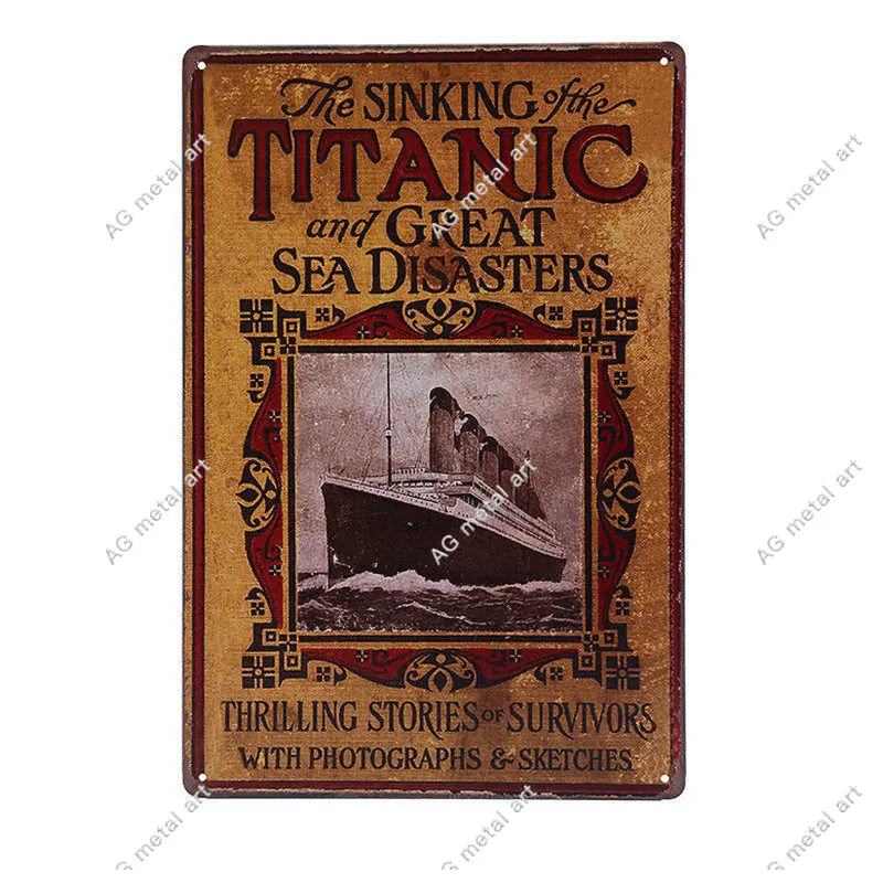 Retro Cel mai Mare din Lume White Star Liner Titanic Metal Poster Retro Semne de Epocă, Decor Acasă pentru Cafe Bar pe Plajă Perete Placi . ' - ' . 1