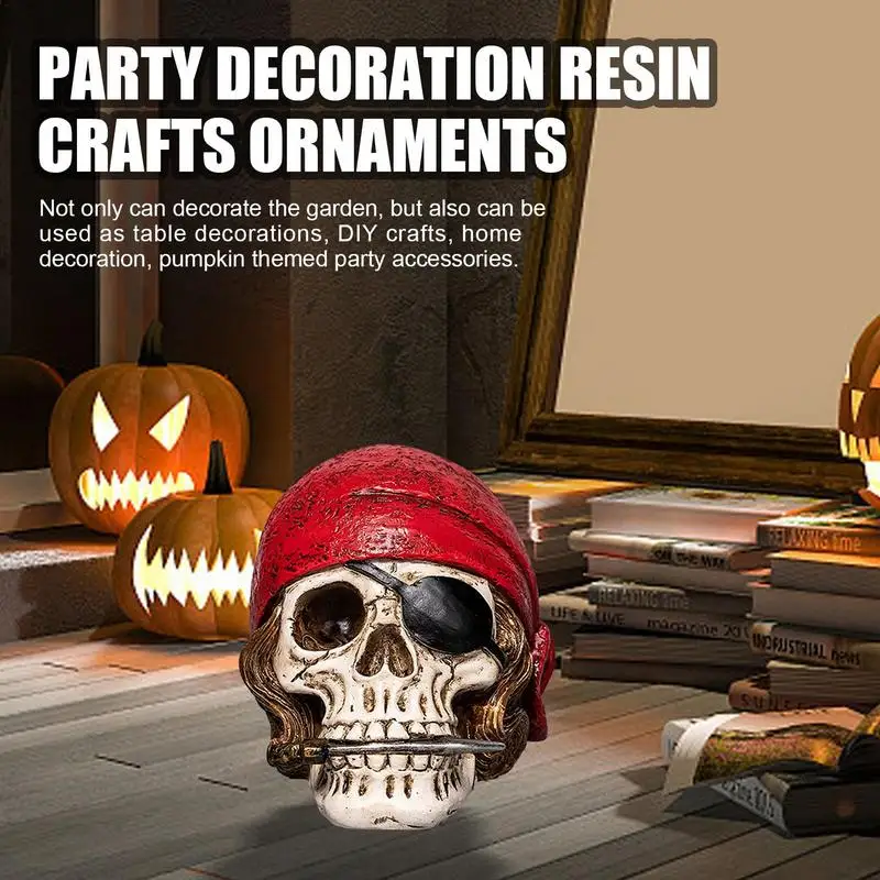 Rășină Craniu Decor Textura Fină Și Decor De Halloween Realist Schelet Ornament Anti Decolorare Pirat Craniu Decor Rece Rasina De Artizanat . ' - ' . 1