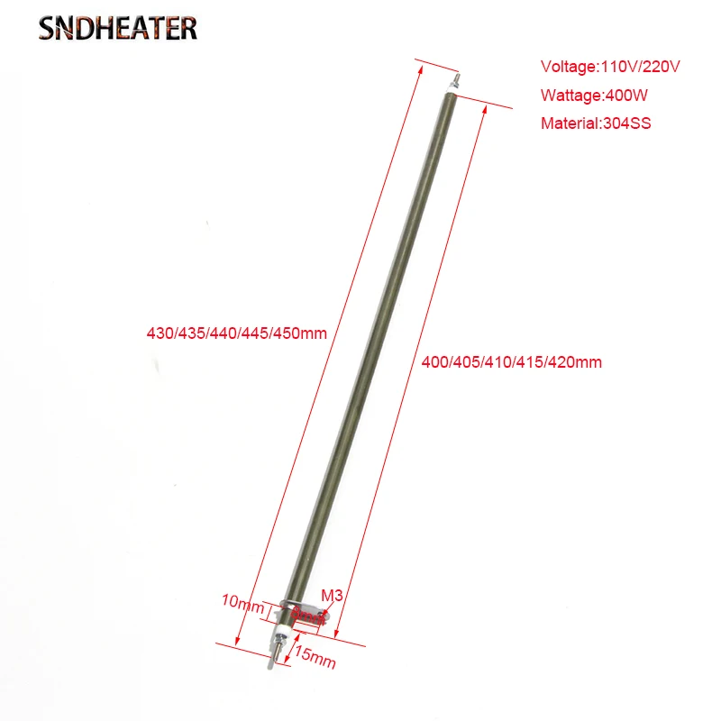 SNDHEATER 6.6 mm*430/435/440/445/450mm Element de Încălzire pentru Cuptor Electric Rotund cu Foaie de Metal de Recoacere 220V 400W, 2 buc/lot . ' - ' . 1