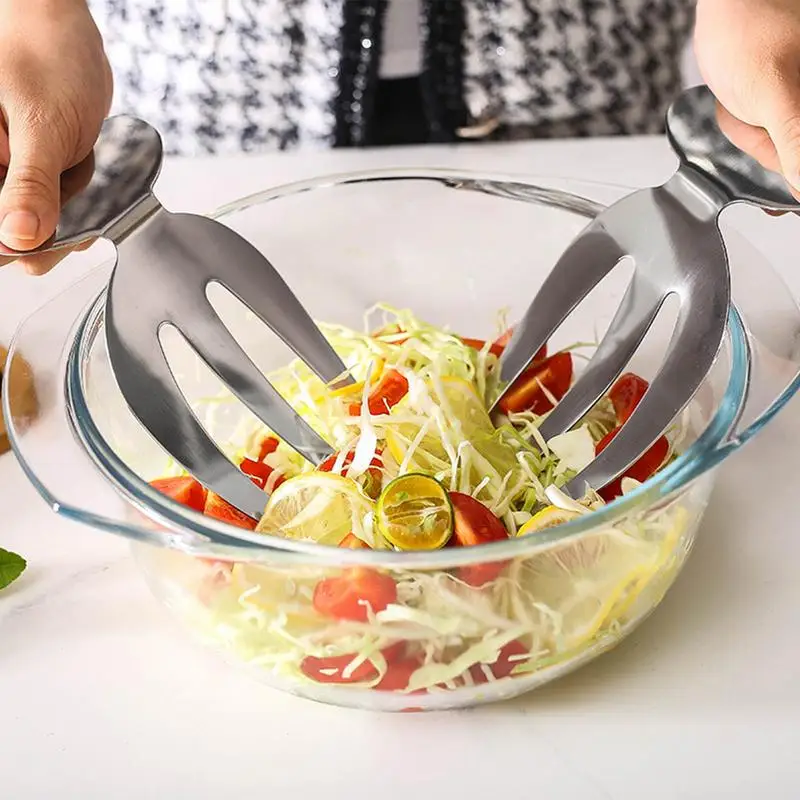 Salata Clește Pentru Servirea 2 Pachete Inodor Rust-proof Inoxidabil Oțel Salata Server Salata Ustensilă Set Pentru Bucatarii Petreceri Nunti . ' - ' . 1