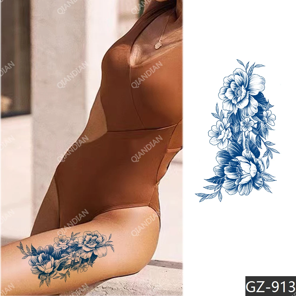 Semi-Permanent Suc Impermeabil Tatuaj Temporar Fals Autocolant De 15 Zile Fluture Floare De Pădure Femei Fata De Bratul De Lungă Durată Tatoo . ' - ' . 1