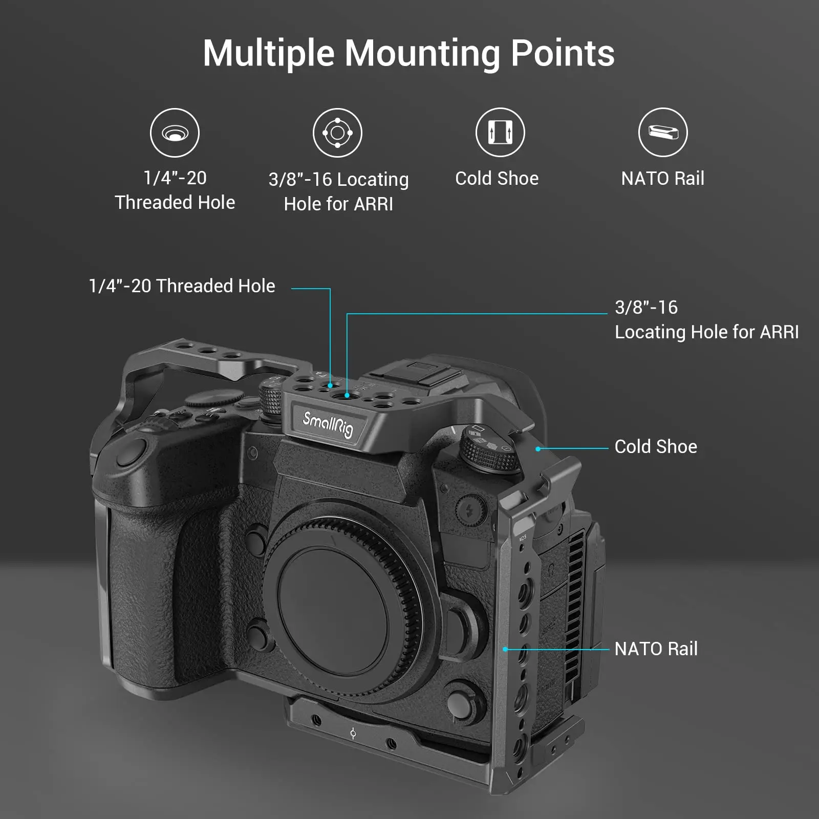 SmallRig Camera Complet Cusca pentru Panasonic LUMIX GH6 Built-in Arca-Swiss Eliberare Rapidă Placă Portabil aparat de Fotografiat Cage Kit 3784 . ' - ' . 1