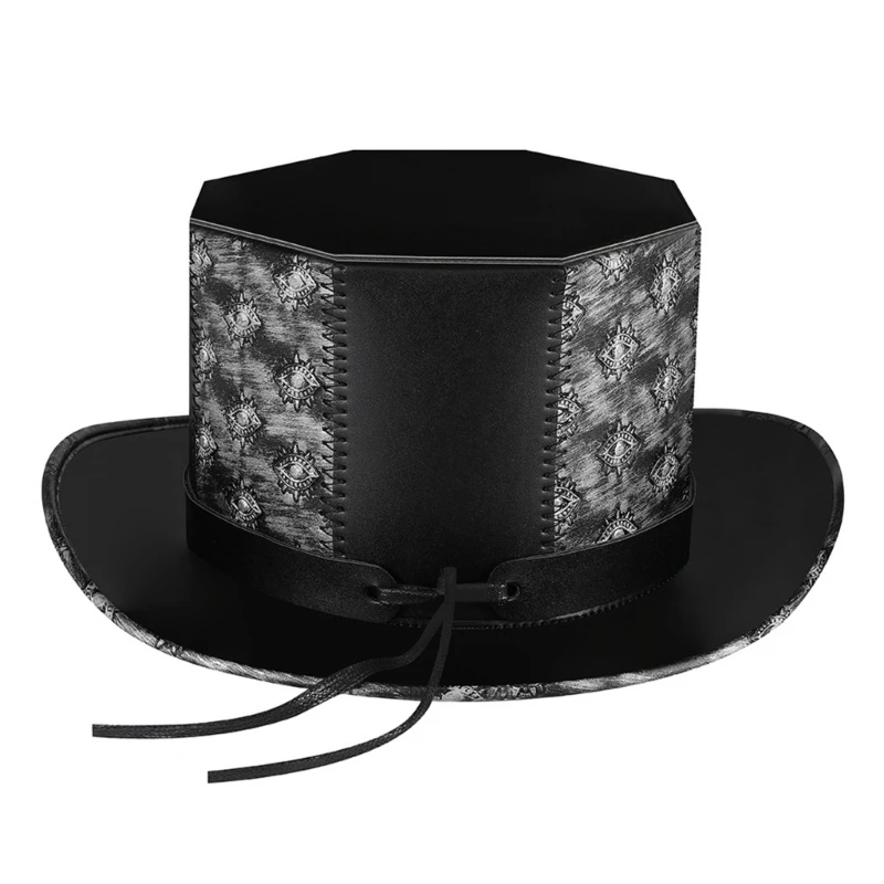 Steampunk Pălărie de Top pentru Adulți PU Piele Magician Capac Vintage Victorian Cosplay Costum Pălărie Femei Bărbați Joc de Rol Recuzită Pălărie . ' - ' . 1