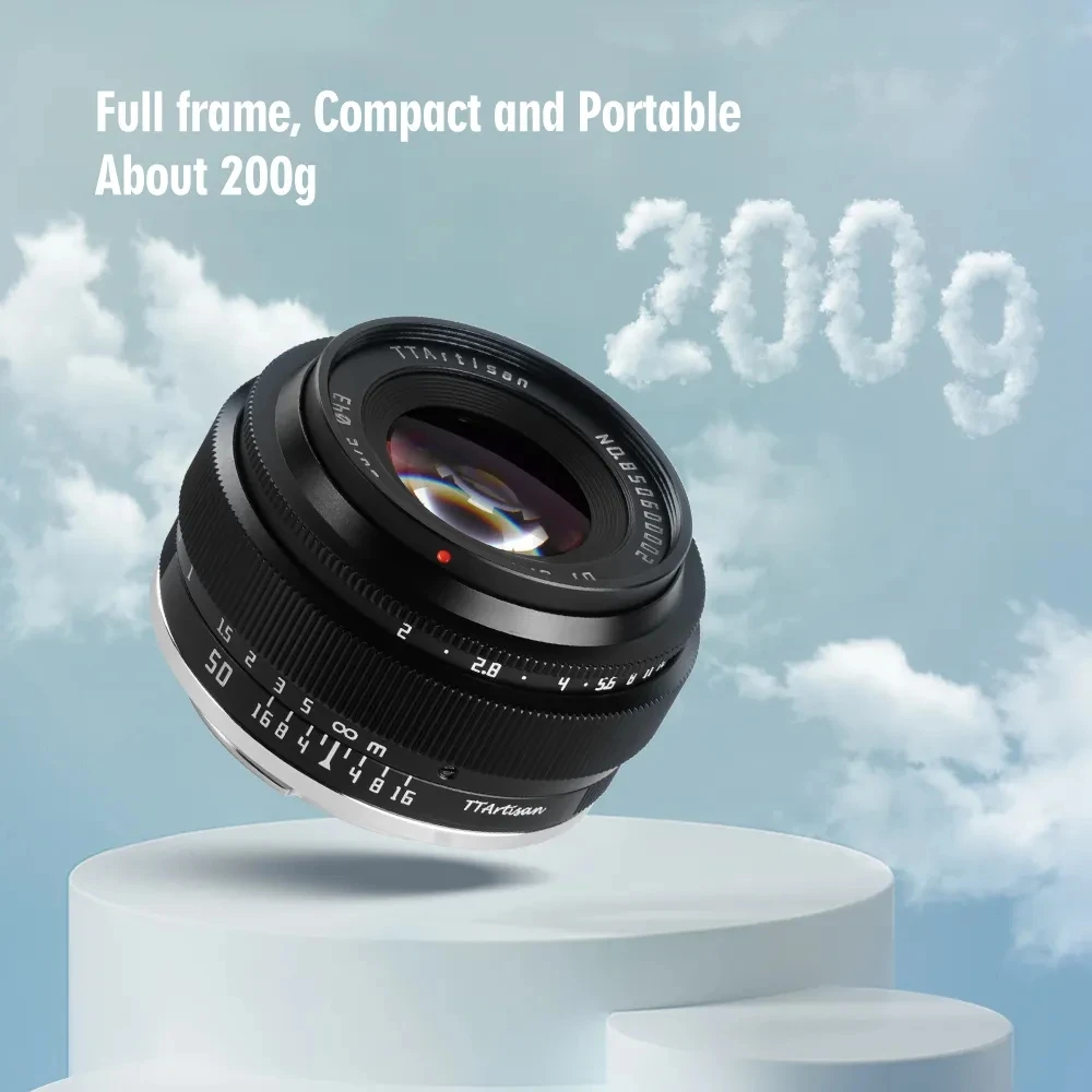 TTArtisan 50mm F2 Prim Obiectiv pentru Sony E Mount Fujifilm Canon XF M Leica L Nikon Z Panasonic Olympus M43 Lentilă aparat de Fotografiat . ' - ' . 1