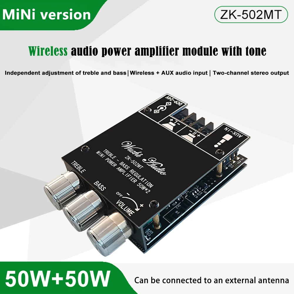 ZK-502MT 2x50W 2.0 Canal Subwoofer Bord Amplificator Audio Stereo Speaker Module pentru Mall Difuzor . ' - ' . 1