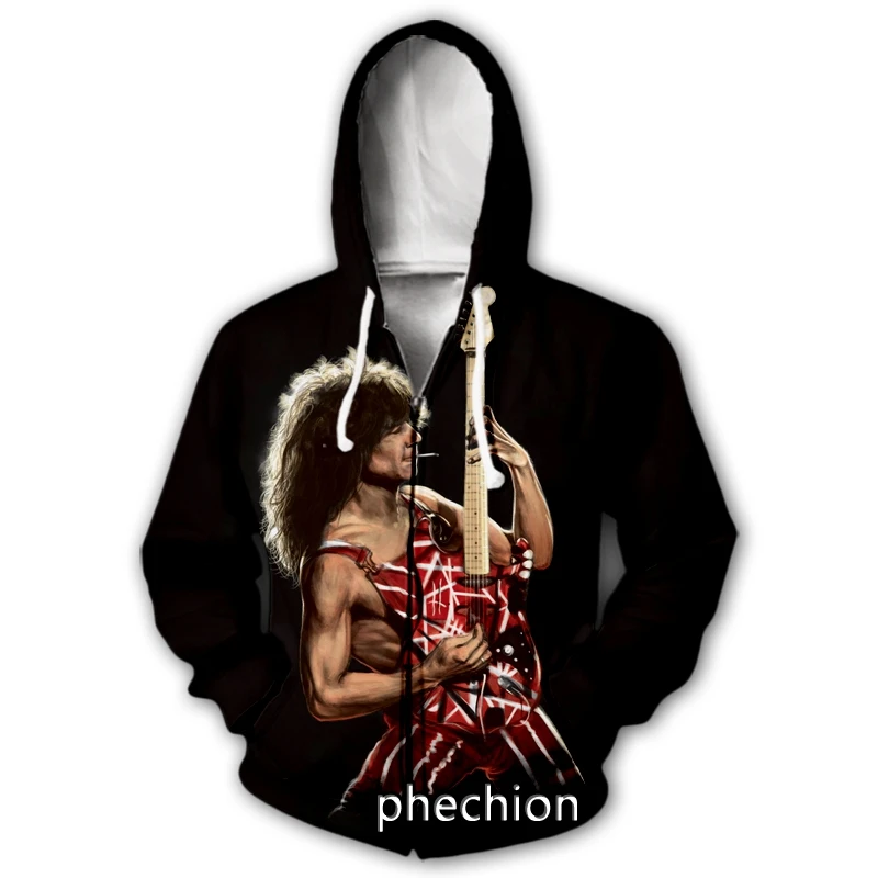 phechion Nouă Bărbați/Femei Van Halen Trupa 3D Imprimate Casual cu Fermoar, Hanorace Moda Barbati Vrac Sportive Zip Până Hoodies J53 . ' - ' . 1