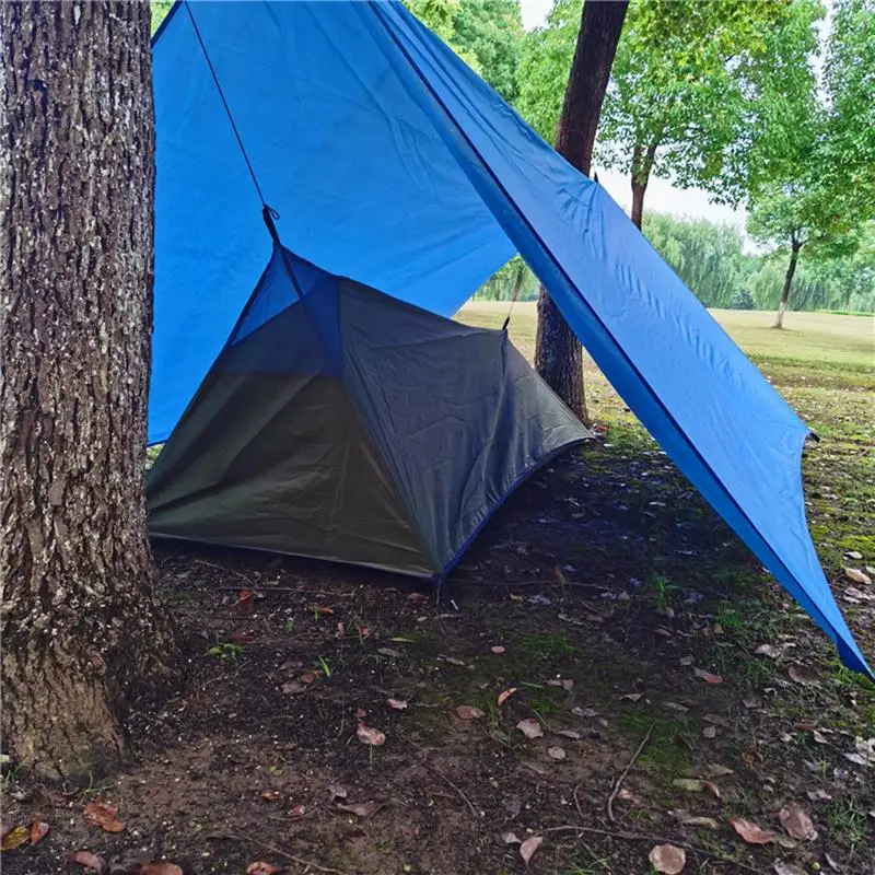 1 Persoană Cort de Camping 210D Nylon Material Super Lumina Impermeabil în aer liber Camping Cort Nailon Backpacking Cort Cu Sac de Depozitare . ' - ' . 2