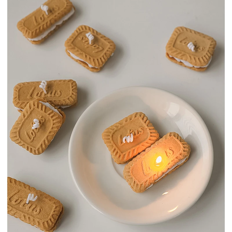 1 buc Creative Drăguț Caramel Biscuit Lumânare Simulare Cookie Aromoterapie în Formă de Sandwich Parfumate Cafea cu Lapte Partid Decor Necomestibile . ' - ' . 2