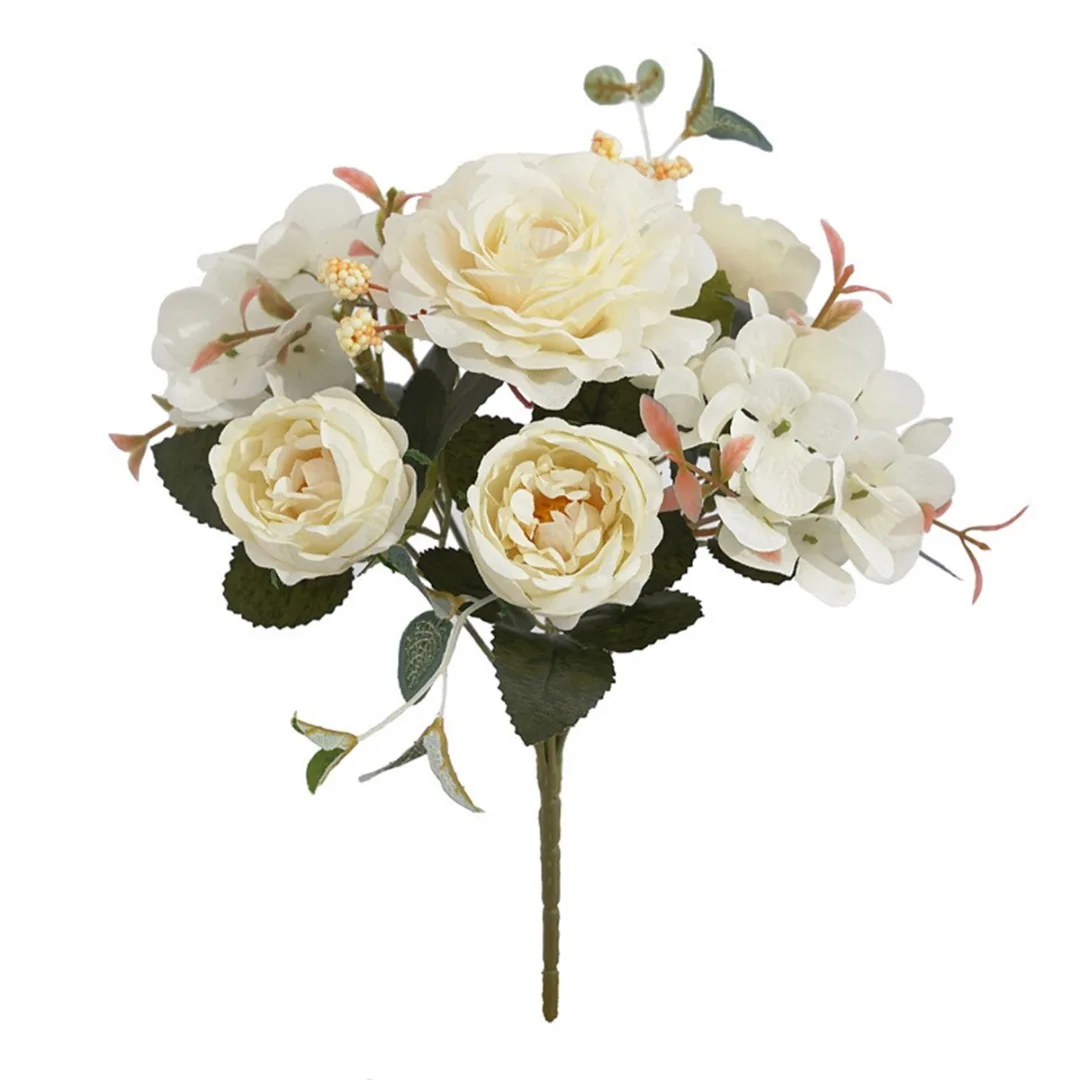 1 buchet de Fals a Crescut de Flori de Mireasa care Deține Buchete Artificiale Bujor Flori de Matase Biroul de Acasă Grădină Petrecere de Nunta Decoratiuni . ' - ' . 2
