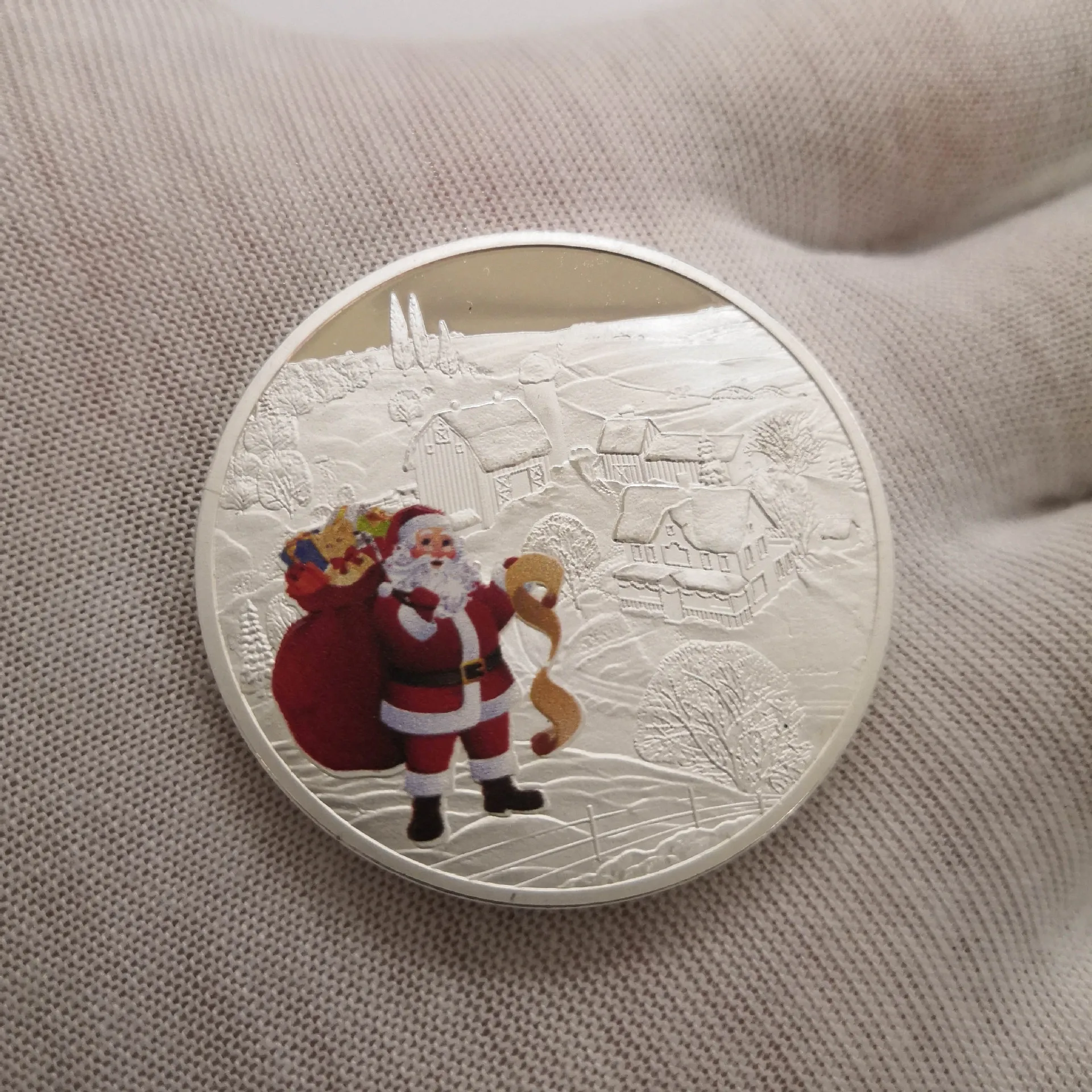 1buc Crăciun Fericit Monedă Comemorativă Moș Crăciun Elan Insigna de Aur Medalia de Argint Cadouri Artizanat Colecția de Decorațiuni interioare din Metal . ' - ' . 2