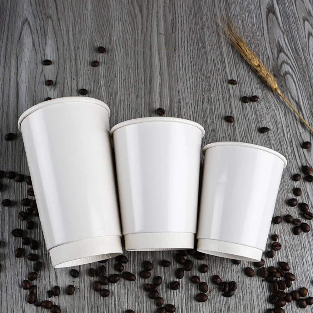 50 Buc Pachet Cupe De Hârtie Tratate Espresso Cani De Cafea Băutură Fierbinte Capace . ' - ' . 2