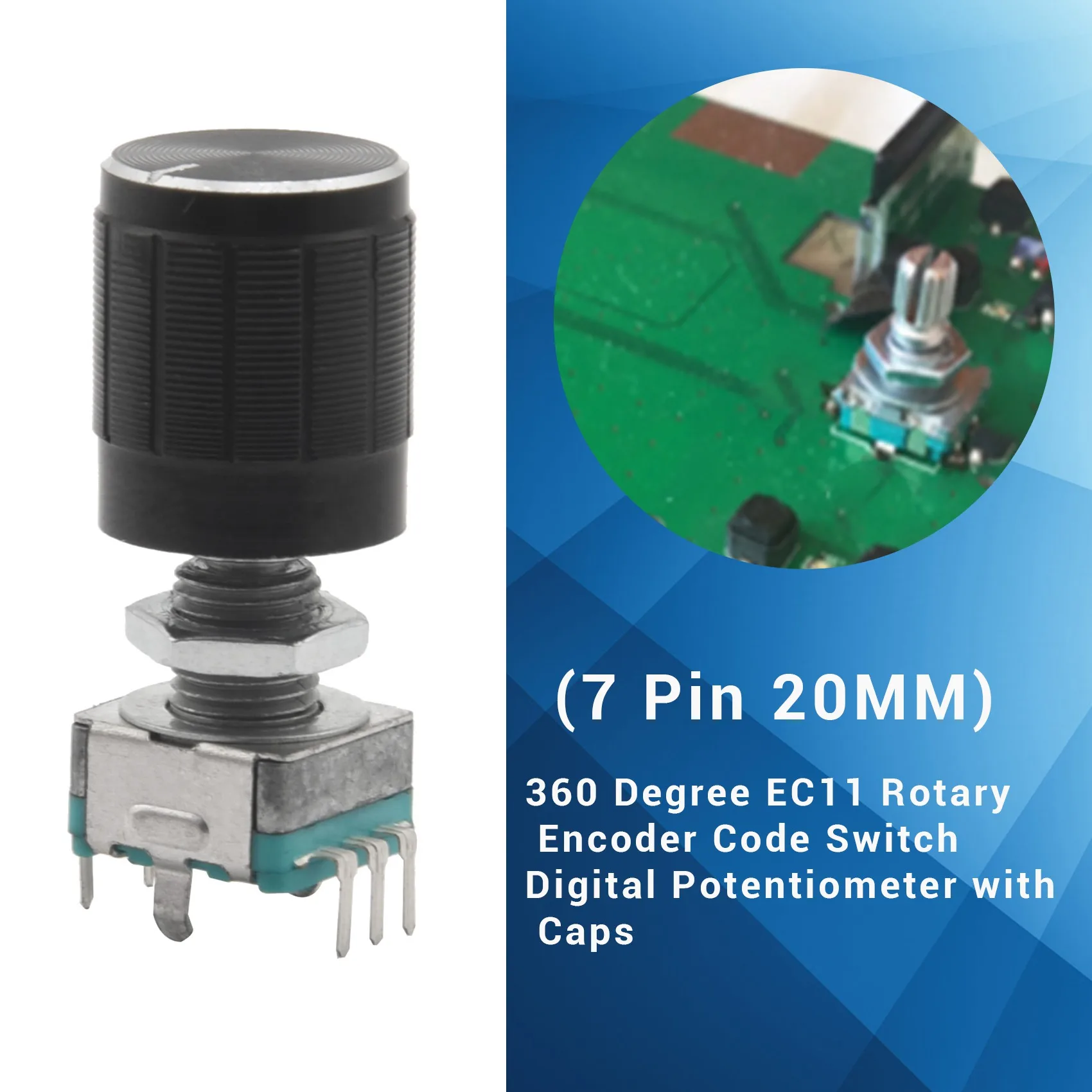 (7 Pin 20 MM)10 BUC 360 de Grade CE11 rotativă Encoder Rotativ Cod Comutator Potențiometru Digital cu Capace . ' - ' . 2