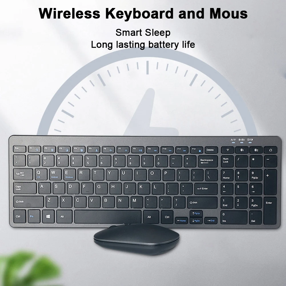 99 Cheile de 2.4 GHz Tăcut Tastatura USB Compatibil Bluetooth Wireless Keyboard Mouse Combo Full Size pentru PC Desktop-uri Computer Laptop-uri . ' - ' . 2