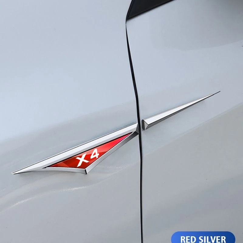 Accesorii auto 2 buc/Set Pentru BMW X4 Masina Fender Metal Autocolant Decorativ Exterior Decalcomanii de Modificare Masina Emblema . ' - ' . 2