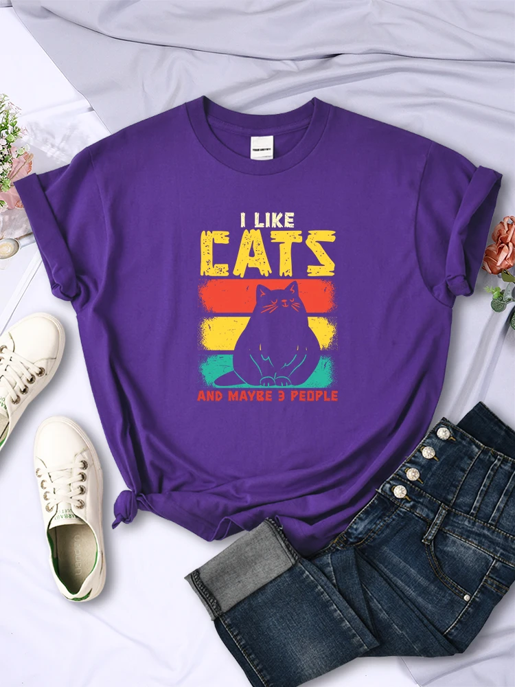 Amuzant Pisica Drăguț Iubitorii de Distracție, îmi Plac Pisicile de sex Feminin T-Shirt Respirabil Casual cu Maneci Scurte Personalitatea Toate-matematica Topuri Femei Tee Îmbrăcăminte . ' - ' . 2