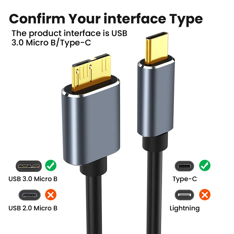 Conector de cablu Micro B C USB 3.0 Cablu de Tip C La USB 3.0 Micro B 5Gbps Hard Disk Extern Cablu Pentru Hard Disk de Calculator . ' - ' . 2
