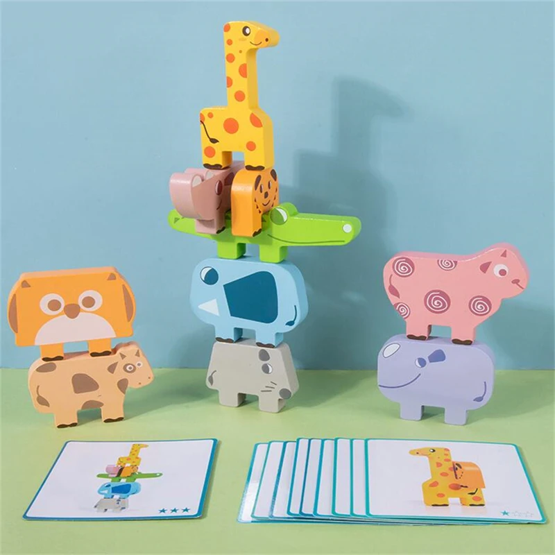 Copiii Montessori Jucării Din Lemn Animale De Echilibru Blocuri Jocuri Educative Stivuire Bloc Mare Clădire De Lemn Jucărie Băiat Fată . ' - ' . 2