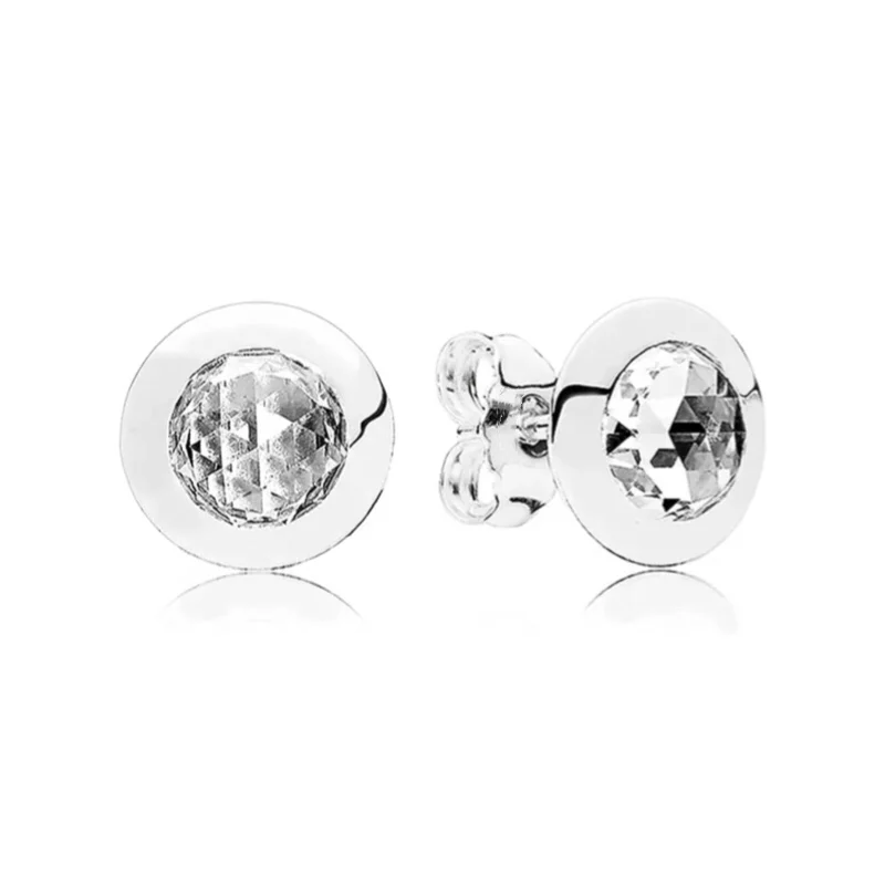 De Vânzare la cald de înaltă calitate 100% Argint 925 Original se Potrivesc pan cercei crystal Pentru Femei Bijuterii DIY cadou de nunta . ' - ' . 2