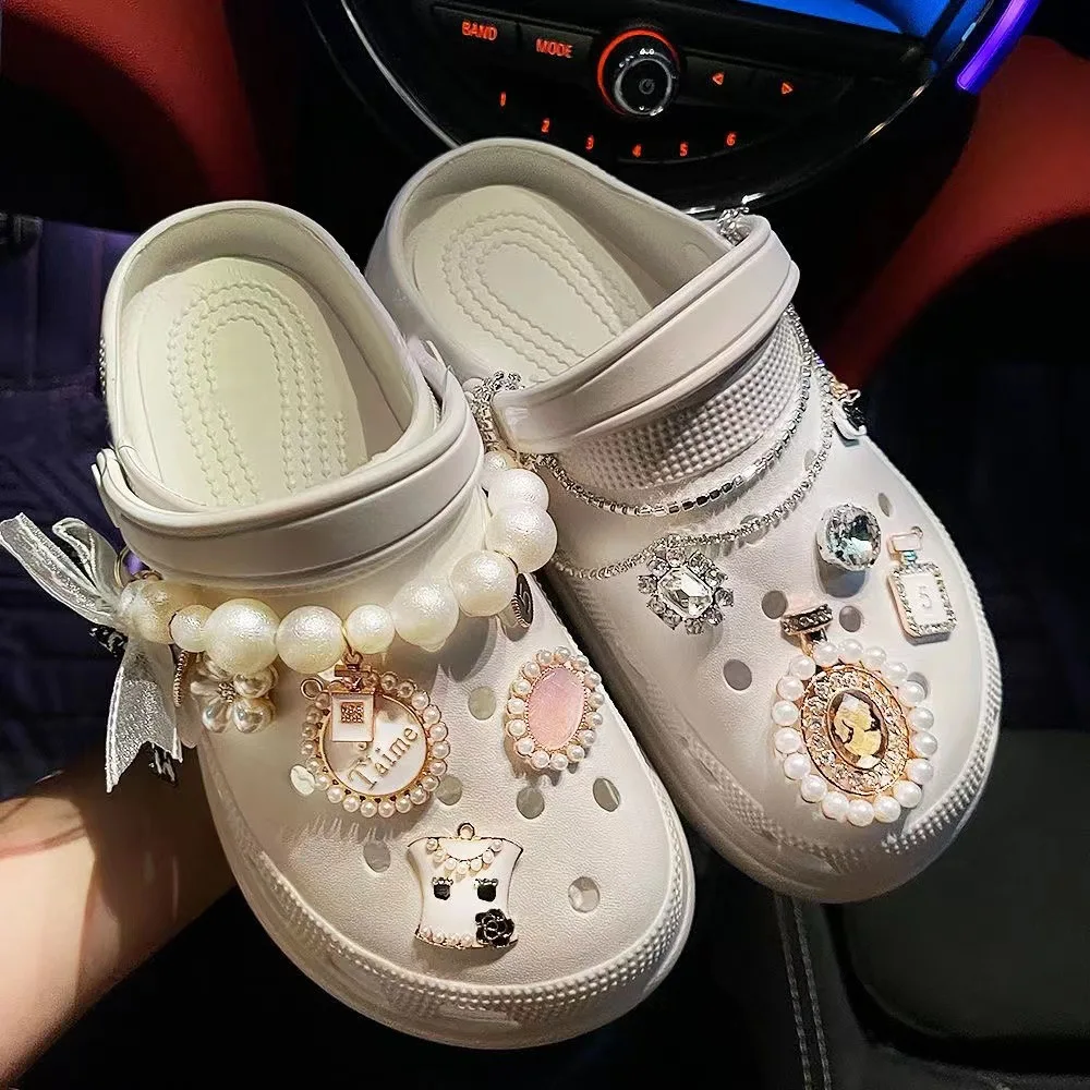 De lux Stras Pearl Croc Farmece DIY Designer de Bijuterie Pantofi Decaration Farmec pentru Croc Saboți Copii Femei Cadouri Fete . ' - ' . 2