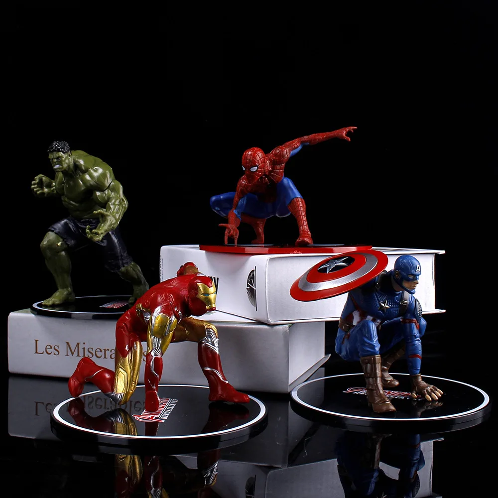 Disney Marvel Avengers Spider Man Captain America, Hulk, Iron Man Figura Anime Masina Ornament Drăguț Jucării Model De Tort Decor Accesorii . ' - ' . 2