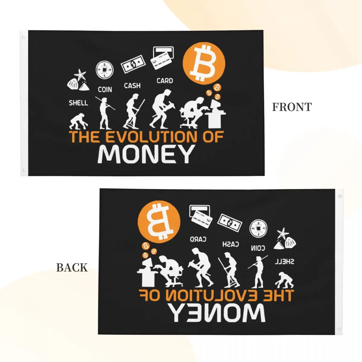 Evoluția De Bani Amuzant Bitcoin Pavilion Banner Poliester Crypto Monedă Cryptocurrency Decor Durabil 2x3 4x6 3x5 FT Steaguri . ' - ' . 2