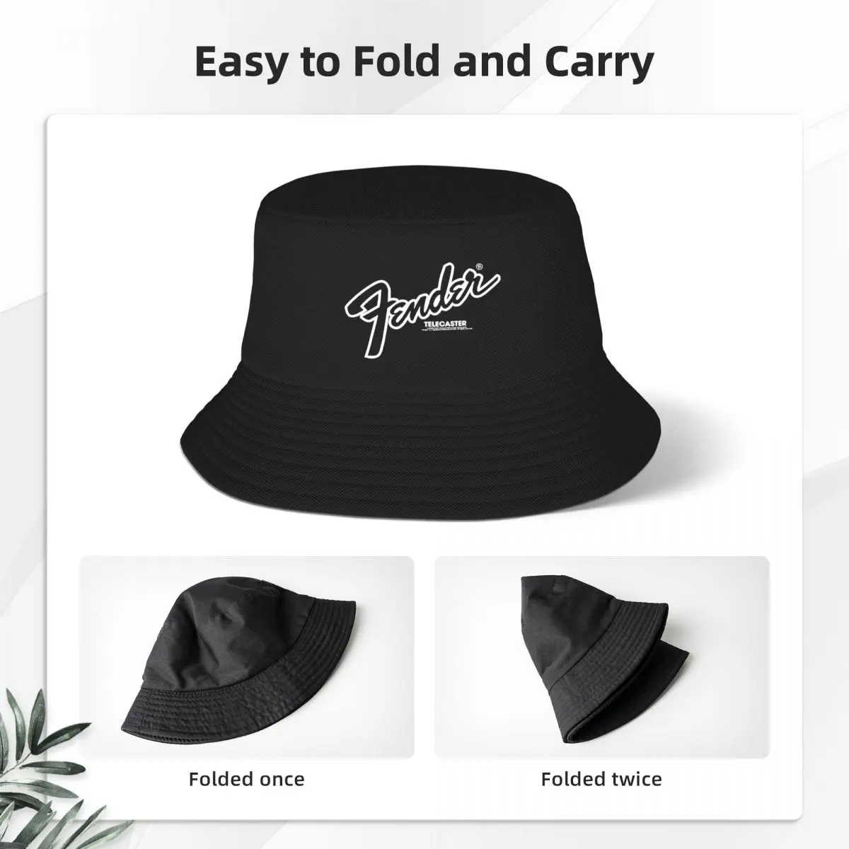 Fender Telecaster Logo-ul Găleată Pălării pentru Femei de Vară Chitara Domeniul Pălărie Strada Pliabil pentru Exterior Pălărie Pescar Irlandez Țară Pălărie . ' - ' . 2